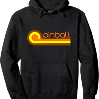 Retro 70s Pinball Old School Arcade Pullover Hoodie Black