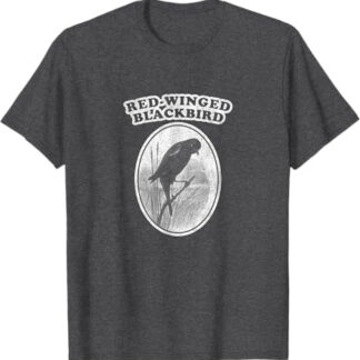 Retro Red-Winged Blackbird Throwback Design by Bird Fan T-Shirt Dark Heather
