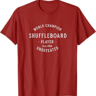 Retro World Champion Shuffleboard Player T-Shirt Cranberry