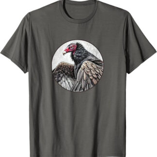 Retro Turkey Vulture Distressed Design by Bird Fan T-Shirt Asphalt