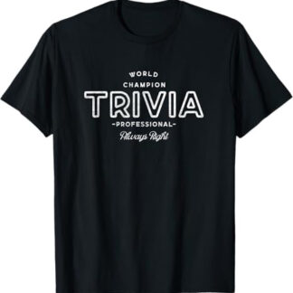 Retro World Champion Trivia Professional T-Shirt Black