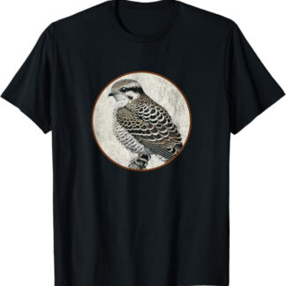 Colorful Retro Nighthawk Bird Design T-Shirt Black