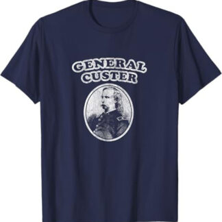 Retro General Custer T-Shirt by Civil War Shirt Co Navy